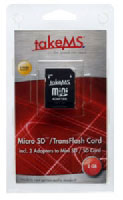 Takems 2GB MicroSD + 2 adapters (MS2048TFL010R-2)